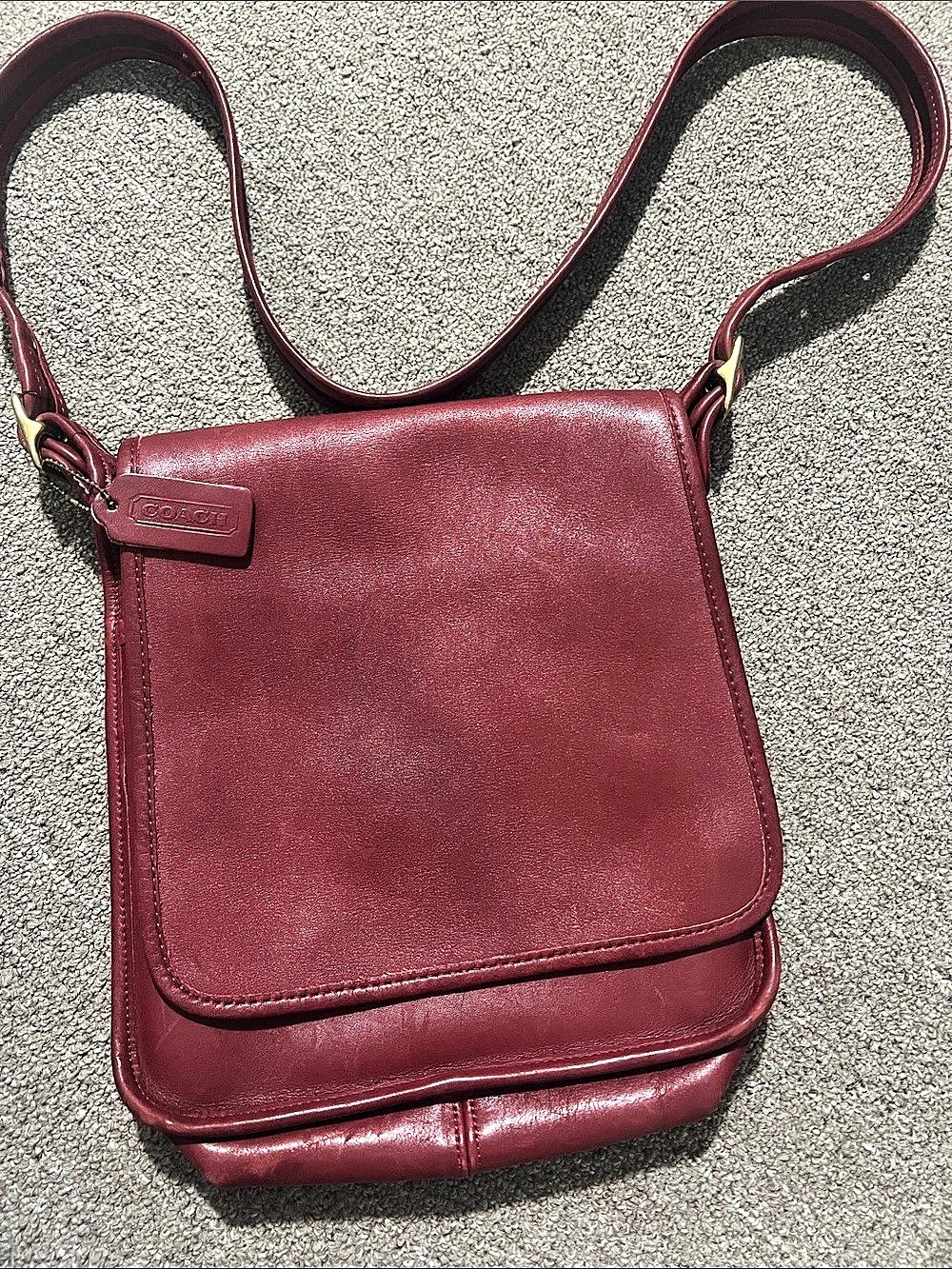 Coach Legacy Companion Flap Bag Crossbody Bag in Burgundy